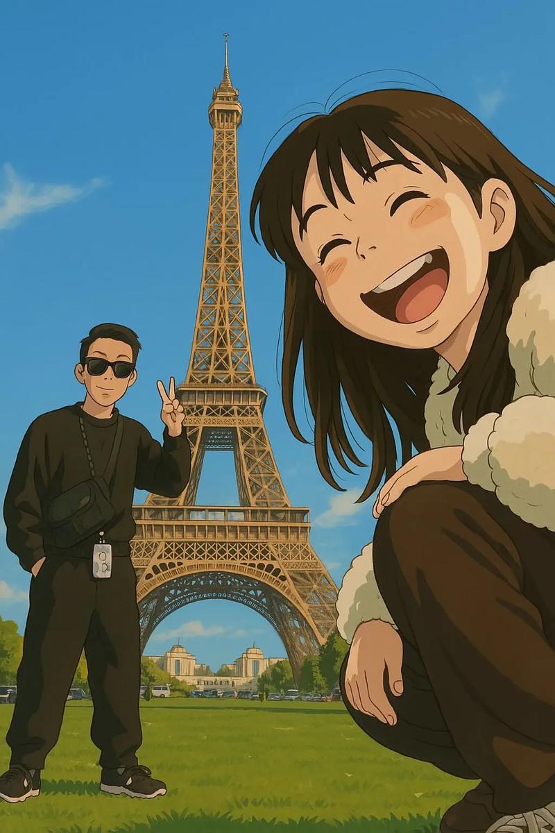 Innocent Smiles Under Parisian Skies