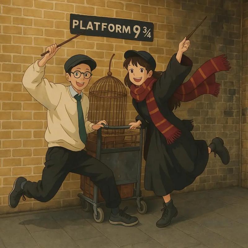 Magical Departure at the Wizarding Platform